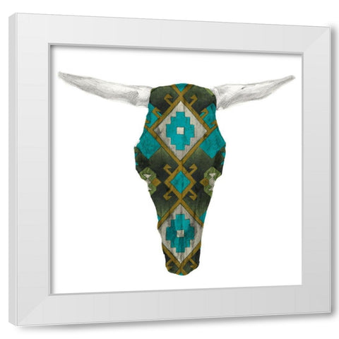 Day of the Dead Skull Mount II White Modern Wood Framed Art Print by Studio W