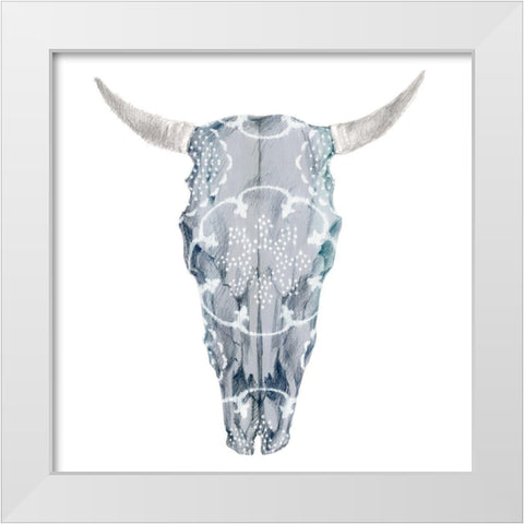 Day of the Dead Skull Mount III White Modern Wood Framed Art Print by Studio W