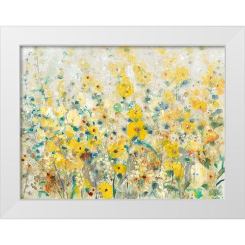 Cheerful Garden II White Modern Wood Framed Art Print by OToole, Tim