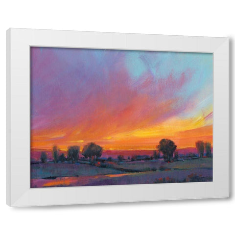 Fiery Sunset II White Modern Wood Framed Art Print by OToole, Tim