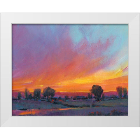 Fiery Sunset II White Modern Wood Framed Art Print by OToole, Tim