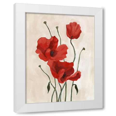Poppy Bouquet II White Modern Wood Framed Art Print by Scarvey, Emma