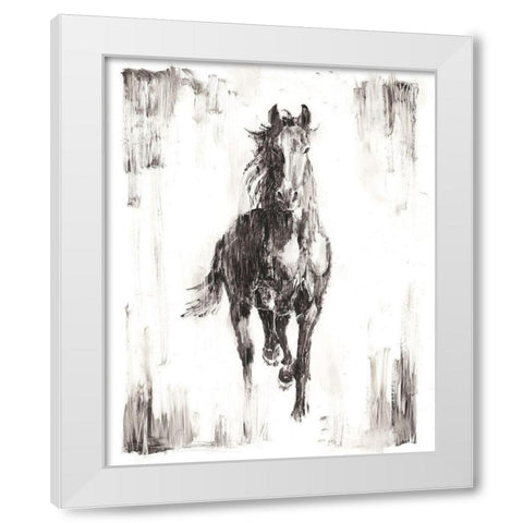 Rustic Black Stallion I White Modern Wood Framed Art Print by Harper, Ethan