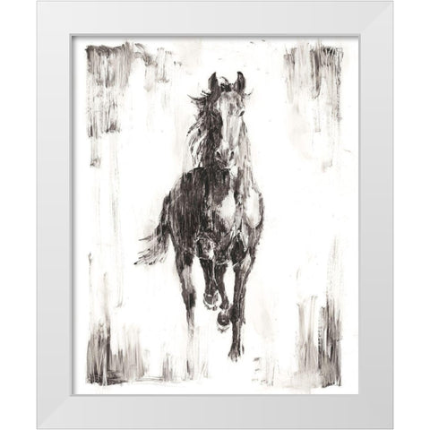 Rustic Black Stallion I White Modern Wood Framed Art Print by Harper, Ethan