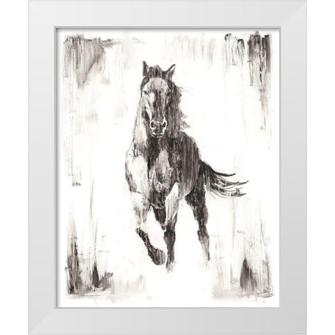 Rustic Black Stallion II White Modern Wood Framed Art Print by Harper, Ethan