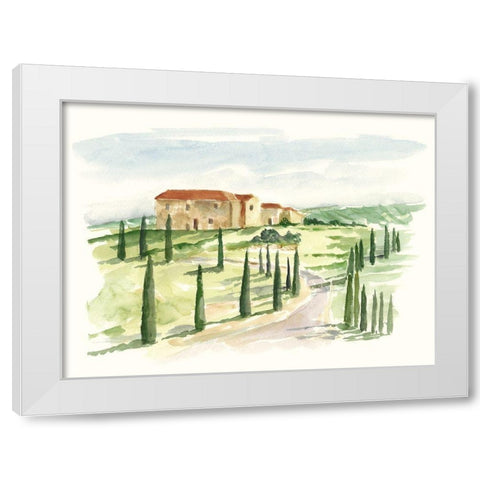 Watercolor Tuscan Villa I White Modern Wood Framed Art Print by Harper, Ethan