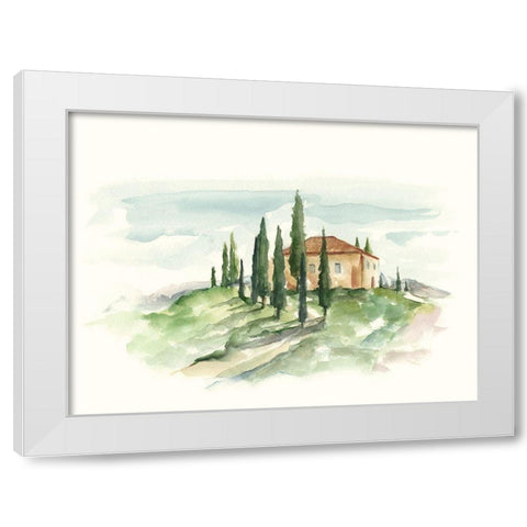 Watercolor Tuscan Villa II White Modern Wood Framed Art Print by Harper, Ethan