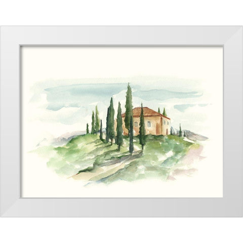 Watercolor Tuscan Villa II White Modern Wood Framed Art Print by Harper, Ethan