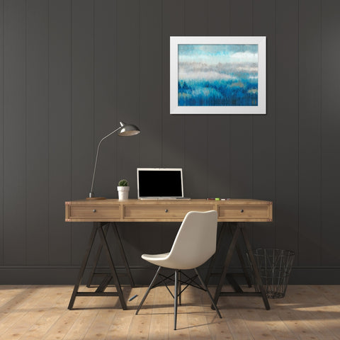 Above the Trees Abstract White Modern Wood Framed Art Print by OToole, Tim