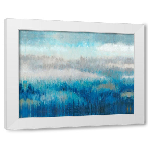 Above the Trees Abstract White Modern Wood Framed Art Print by OToole, Tim