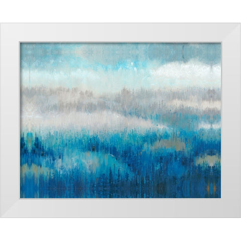 Above the Trees Abstract White Modern Wood Framed Art Print by OToole, Tim