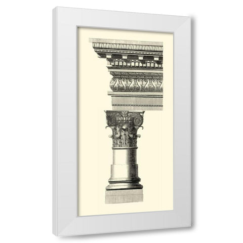 BandW Column and Cornice I White Modern Wood Framed Art Print by Vision Studio