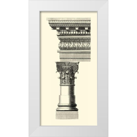 BandW Column and Cornice I White Modern Wood Framed Art Print by Vision Studio