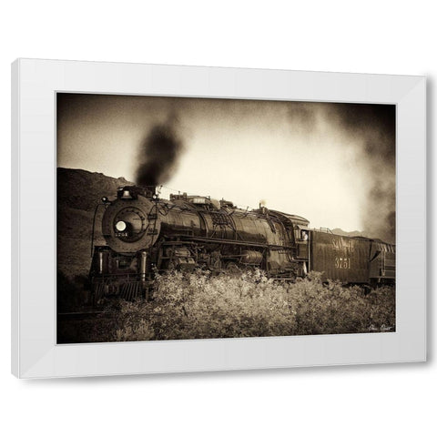 Train Arrival I White Modern Wood Framed Art Print by Drost, David