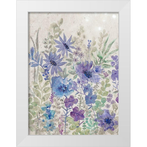 A Splash of Flowers I White Modern Wood Framed Art Print by OToole, Tim