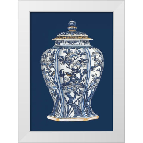 Blue and White Porcelain Vase I White Modern Wood Framed Art Print by Vision Studio
