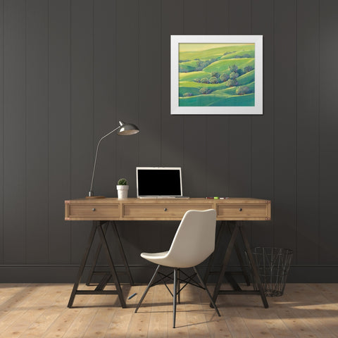 Hillside View I White Modern Wood Framed Art Print by OToole, Tim