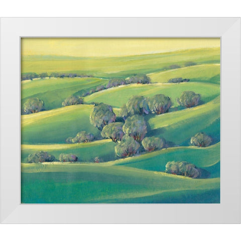 Hillside View II White Modern Wood Framed Art Print by OToole, Tim