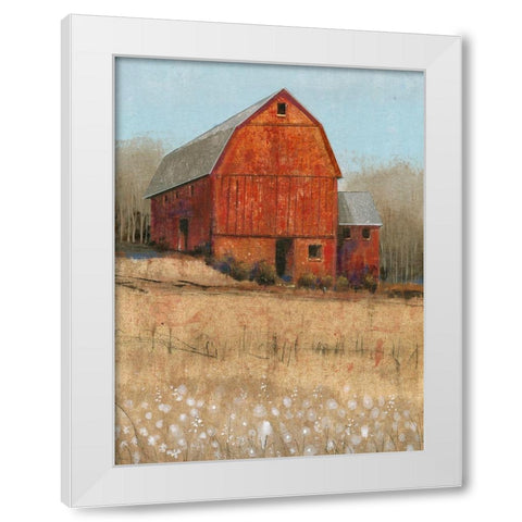 Red Barn View I White Modern Wood Framed Art Print by OToole, Tim