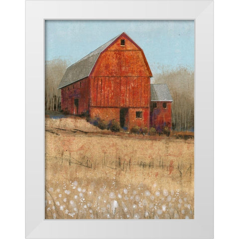 Red Barn View I White Modern Wood Framed Art Print by OToole, Tim