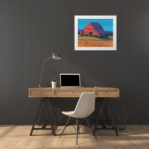 Colorful Barn View II White Modern Wood Framed Art Print by OToole, Tim