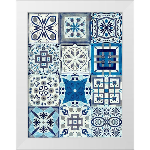 Kaleidoscope Tile I White Modern Wood Framed Art Print by Borges, Victoria