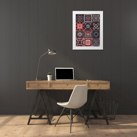 Kaleidoscope Tile IV White Modern Wood Framed Art Print by Borges, Victoria