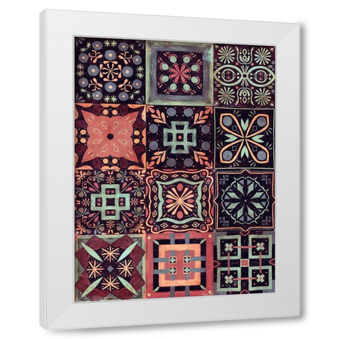 Kaleidoscope Tile IV White Modern Wood Framed Art Print by Borges, Victoria