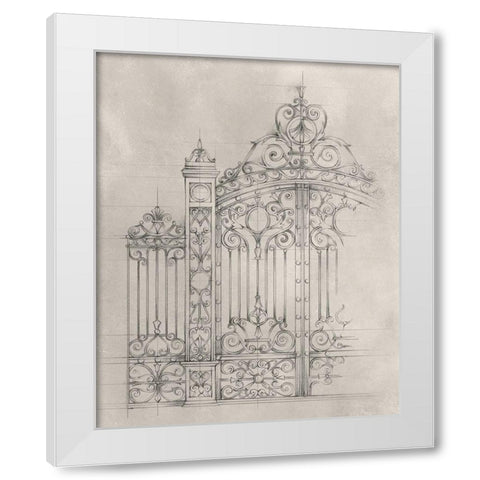 Iron Gate Design I White Modern Wood Framed Art Print by Harper, Ethan