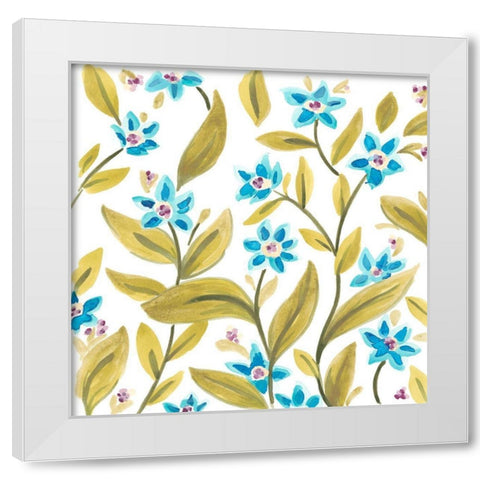 Abbey Floral Tiles IV White Modern Wood Framed Art Print by Vess, June Erica