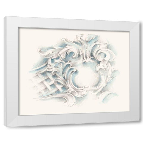 Acanthuys Ornament I White Modern Wood Framed Art Print by Harper, Ethan