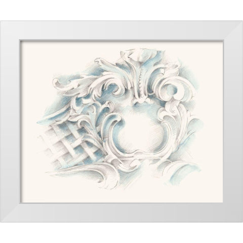 Acanthuys Ornament I White Modern Wood Framed Art Print by Harper, Ethan