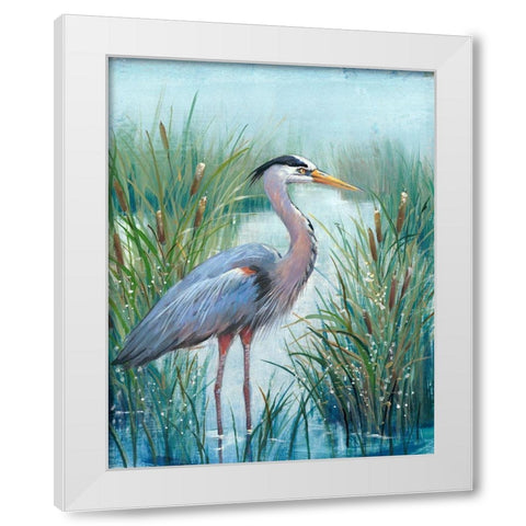 Marsh Heron I White Modern Wood Framed Art Print by OToole, Tim