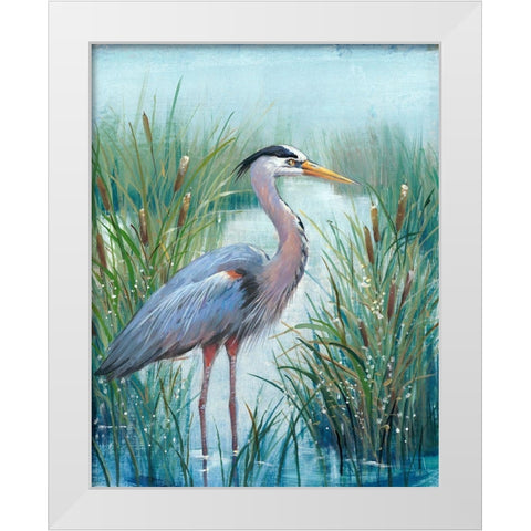 Marsh Heron I White Modern Wood Framed Art Print by OToole, Tim