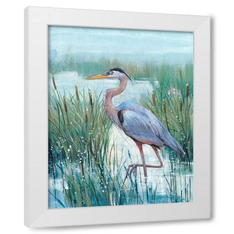 Marsh Heron II White Modern Wood Framed Art Print by OToole, Tim