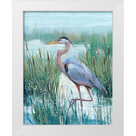 Marsh Heron II White Modern Wood Framed Art Print by OToole, Tim