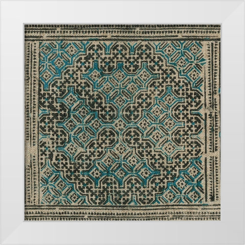 Block Print Textile IV White Modern Wood Framed Art Print by Vision Studio