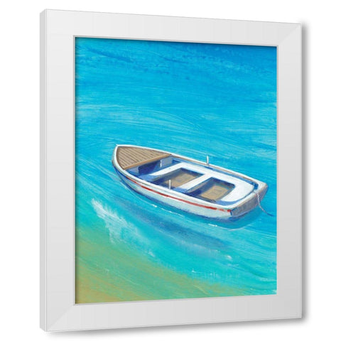Anchored Dingy I White Modern Wood Framed Art Print by OToole, Tim