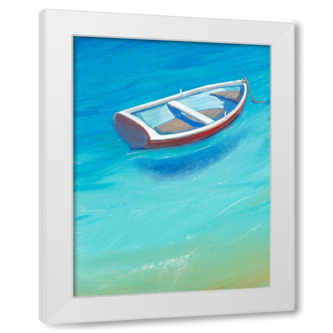Anchored Dingy II White Modern Wood Framed Art Print by OToole, Tim