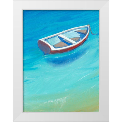 Anchored Dingy II White Modern Wood Framed Art Print by OToole, Tim