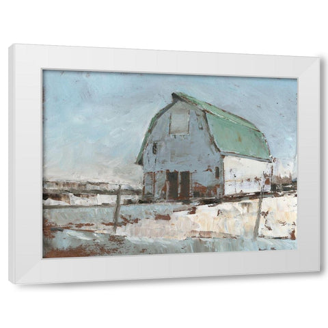 Plein Air Barn I White Modern Wood Framed Art Print by Harper, Ethan