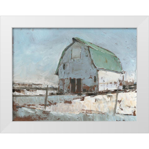 Plein Air Barn I White Modern Wood Framed Art Print by Harper, Ethan
