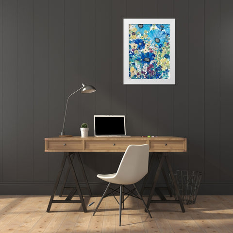 Garden Blues I White Modern Wood Framed Art Print by OToole, Tim