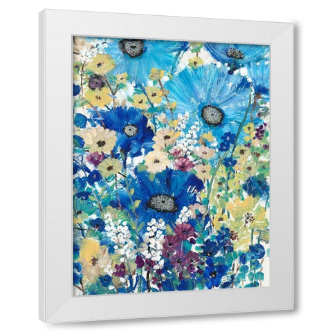 Garden Blues I White Modern Wood Framed Art Print by OToole, Tim