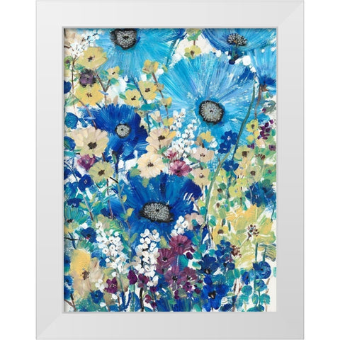 Garden Blues I White Modern Wood Framed Art Print by OToole, Tim