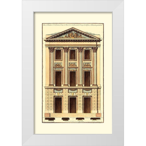 Architectural Facade I White Modern Wood Framed Art Print by Deneufforge