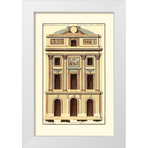 Architectural Facade II White Modern Wood Framed Art Print by Deneufforge