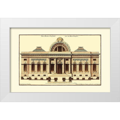 Architectural Facade III White Modern Wood Framed Art Print by Deneufforge