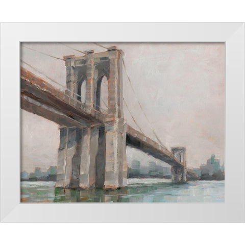 Spanning the East River I White Modern Wood Framed Art Print by Harper, Ethan
