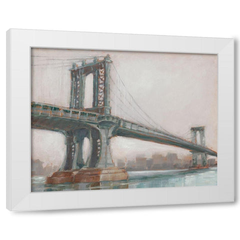 Spanning the East River II White Modern Wood Framed Art Print by Harper, Ethan